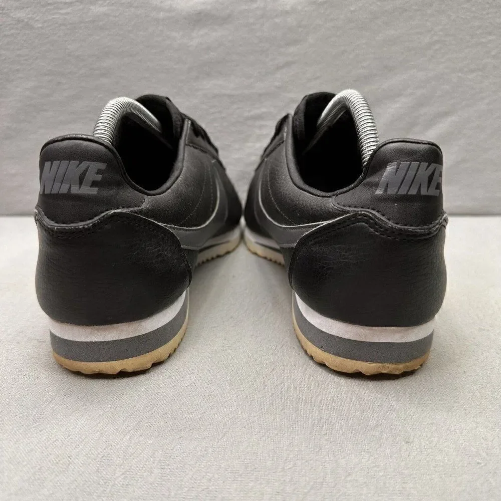 Nike Classic Cortez Mens Size 9.5 Shoes Black‎ Dark Gray Leather Sneakers 2019